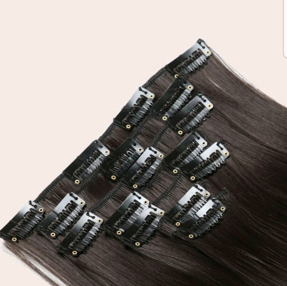 16 piece clip in long curly extensions
